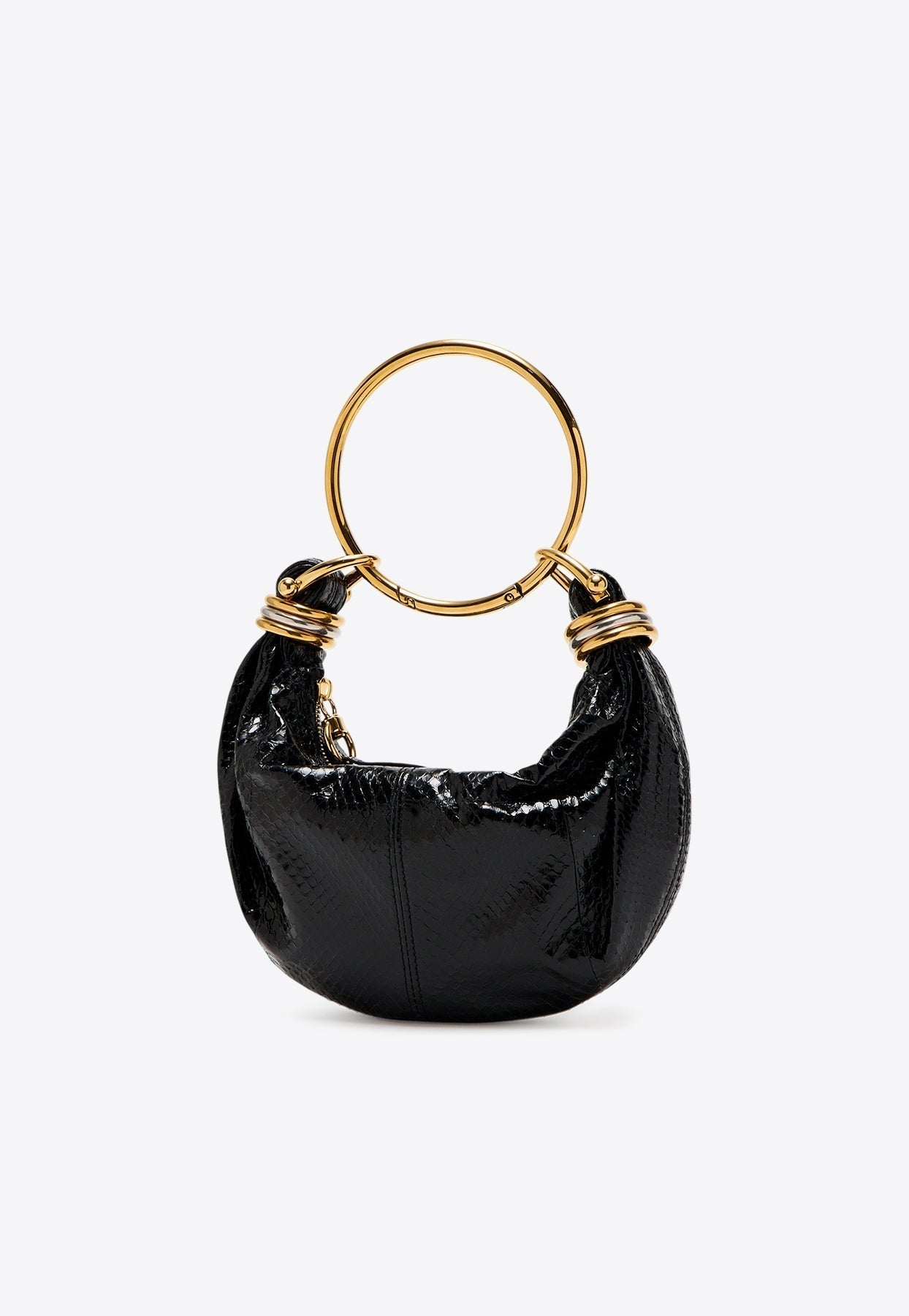 Mini Bracelet Snake-Print en Cuir Sac Hobo