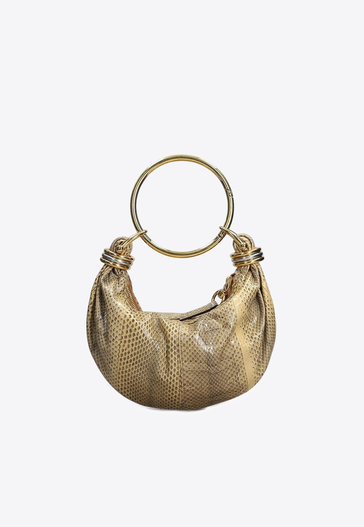 Mini Bracelet Snake-Print en Cuir Sac Hobo