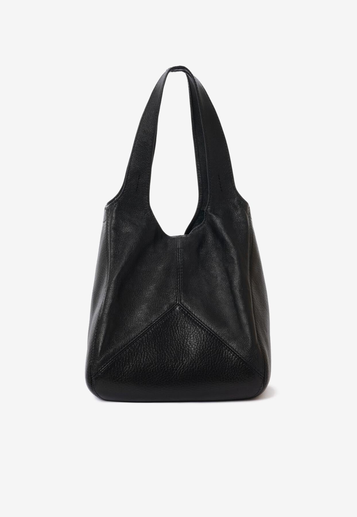 Petit Balloon Grained en Cuir Sac Porté Épaule