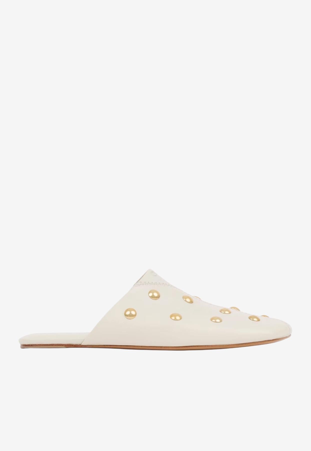 Rita Cloutée en Cuir Mules