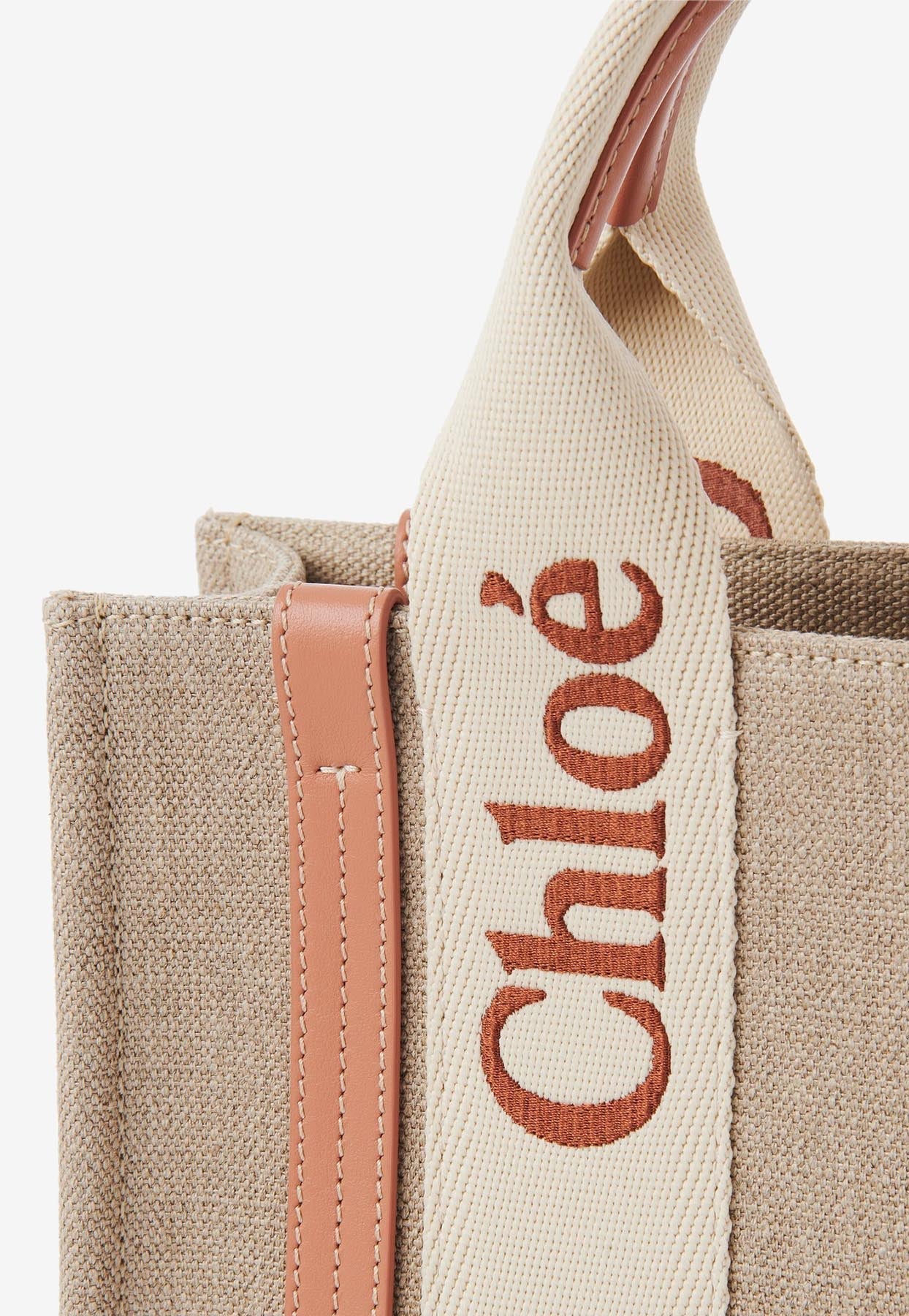 Petit Woody Cabas Bag en Linen