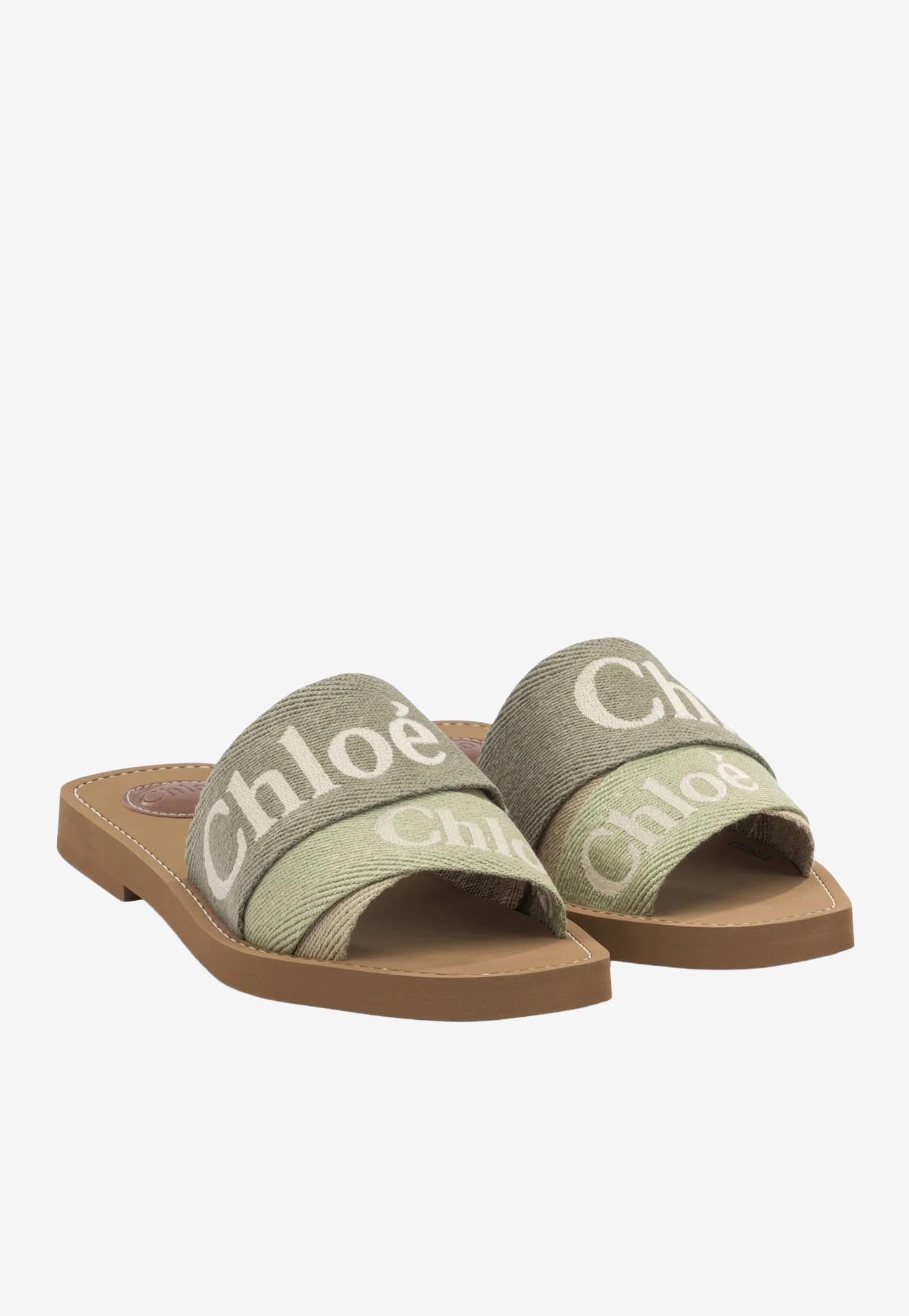 Woody Linen Mules Plates