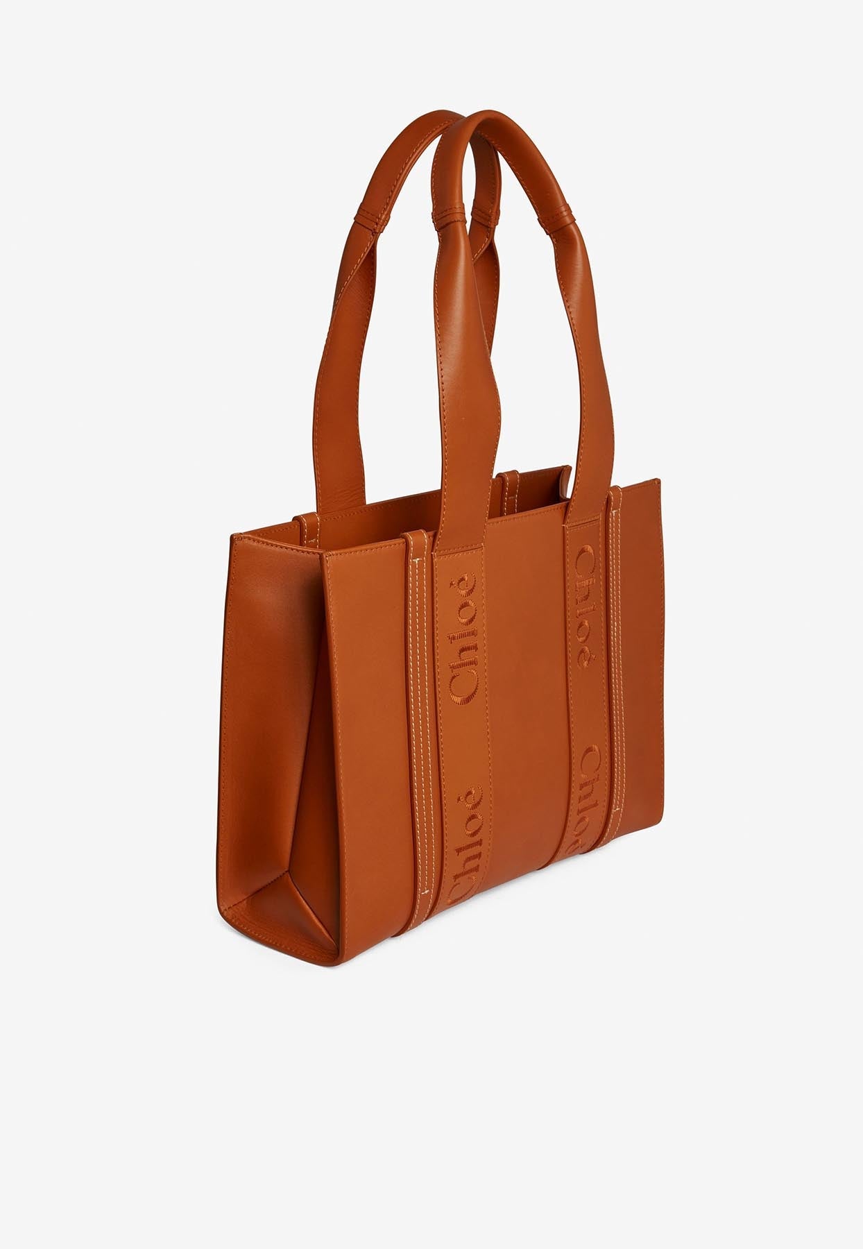 Moyen Woody Cabas Bag en Calf en Cuir