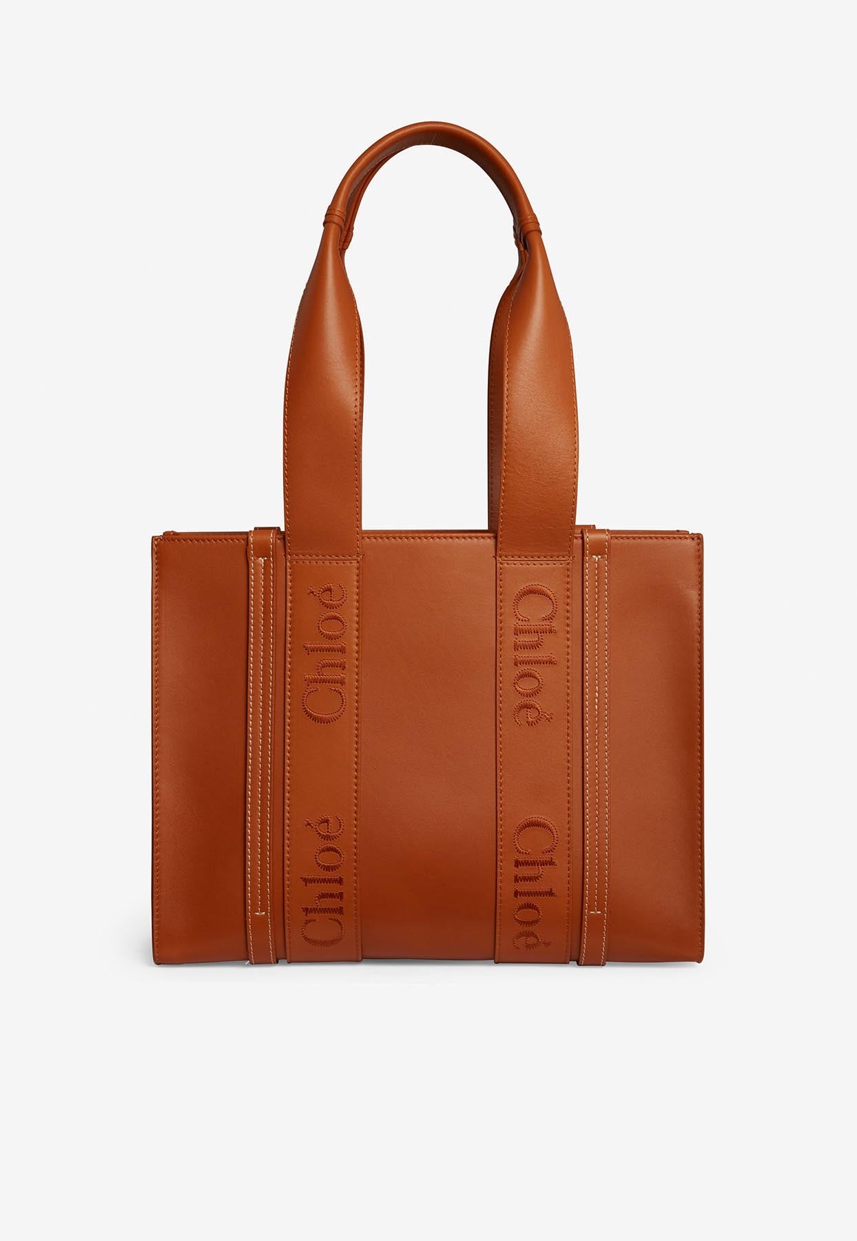 Moyen Woody Cabas Bag en Calf en Cuir
