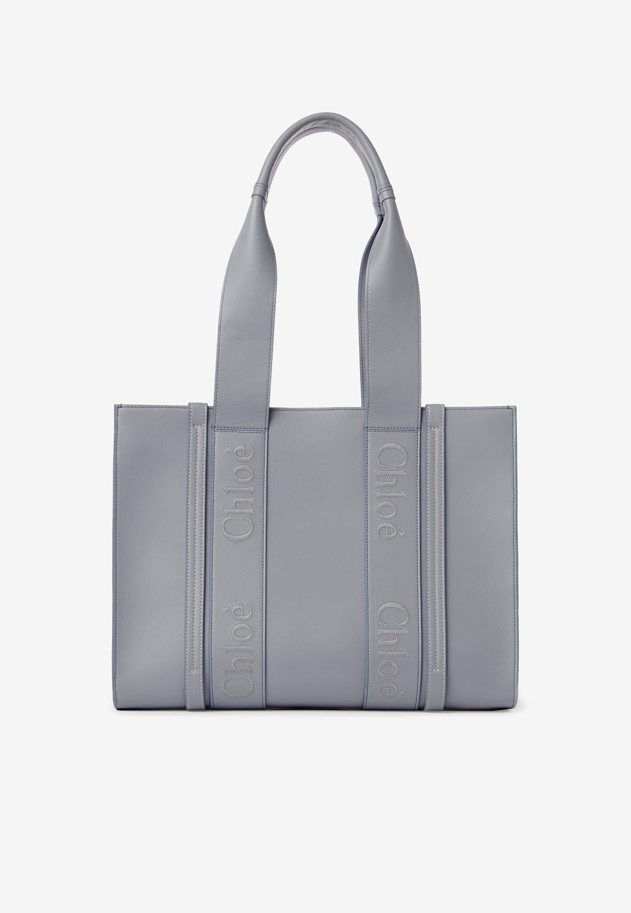 Moyen Woody Cabas Bag en Calf en Cuir
