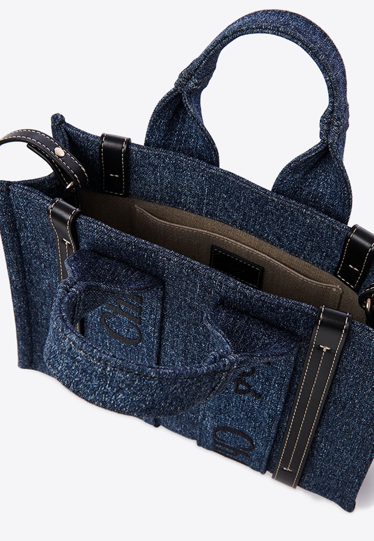 Petit Woody Denim Cabas Bag