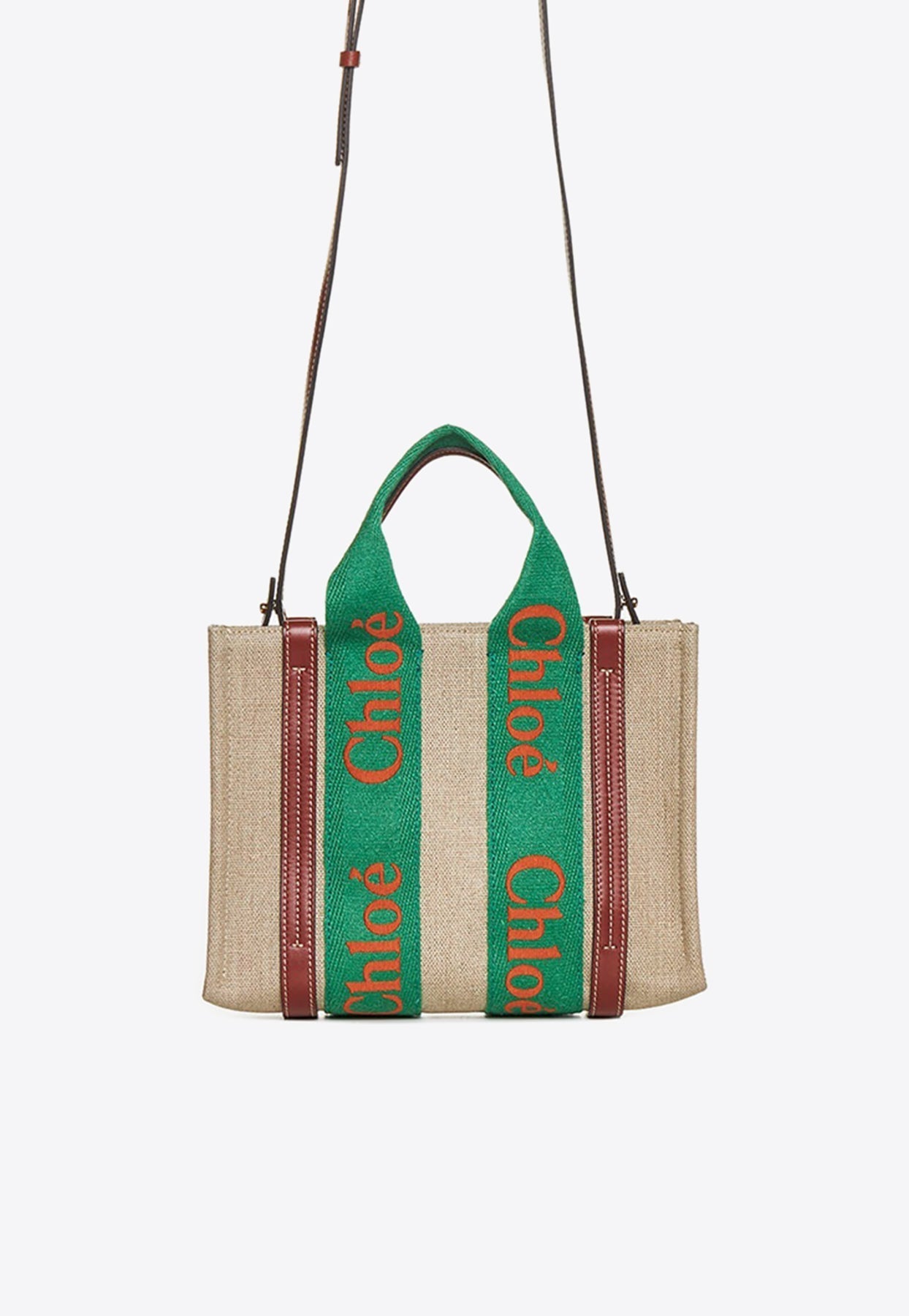 Petit Woody Linen Cabas Bag