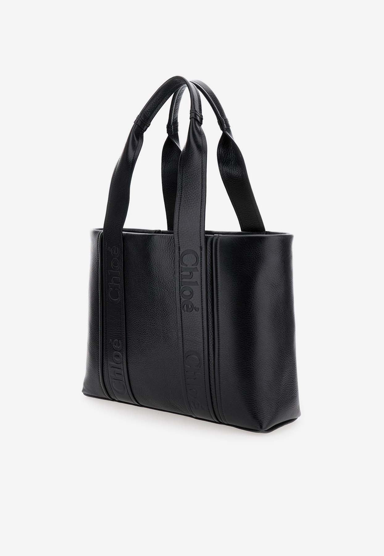 Moyen Woody en Cuir Cabas Bag