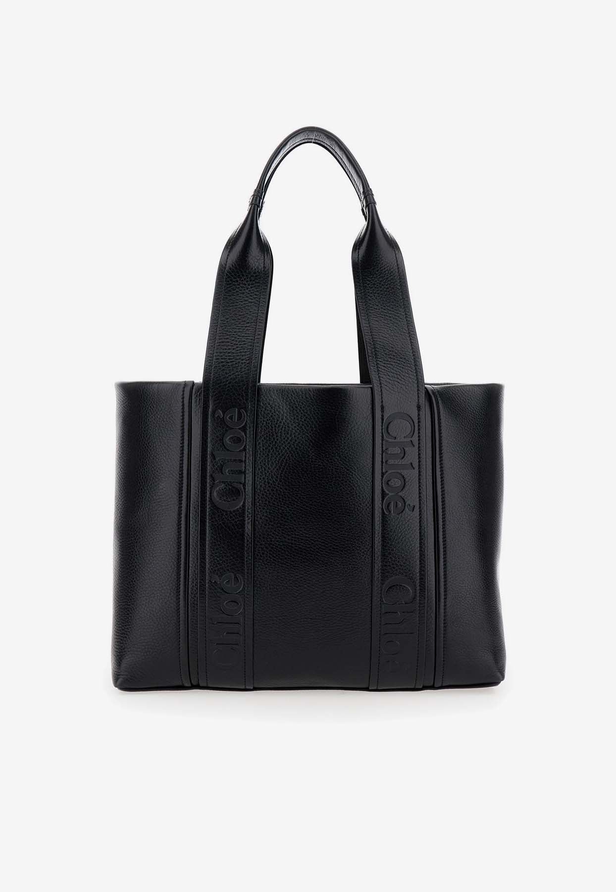 Moyen Woody en Cuir Cabas Bag