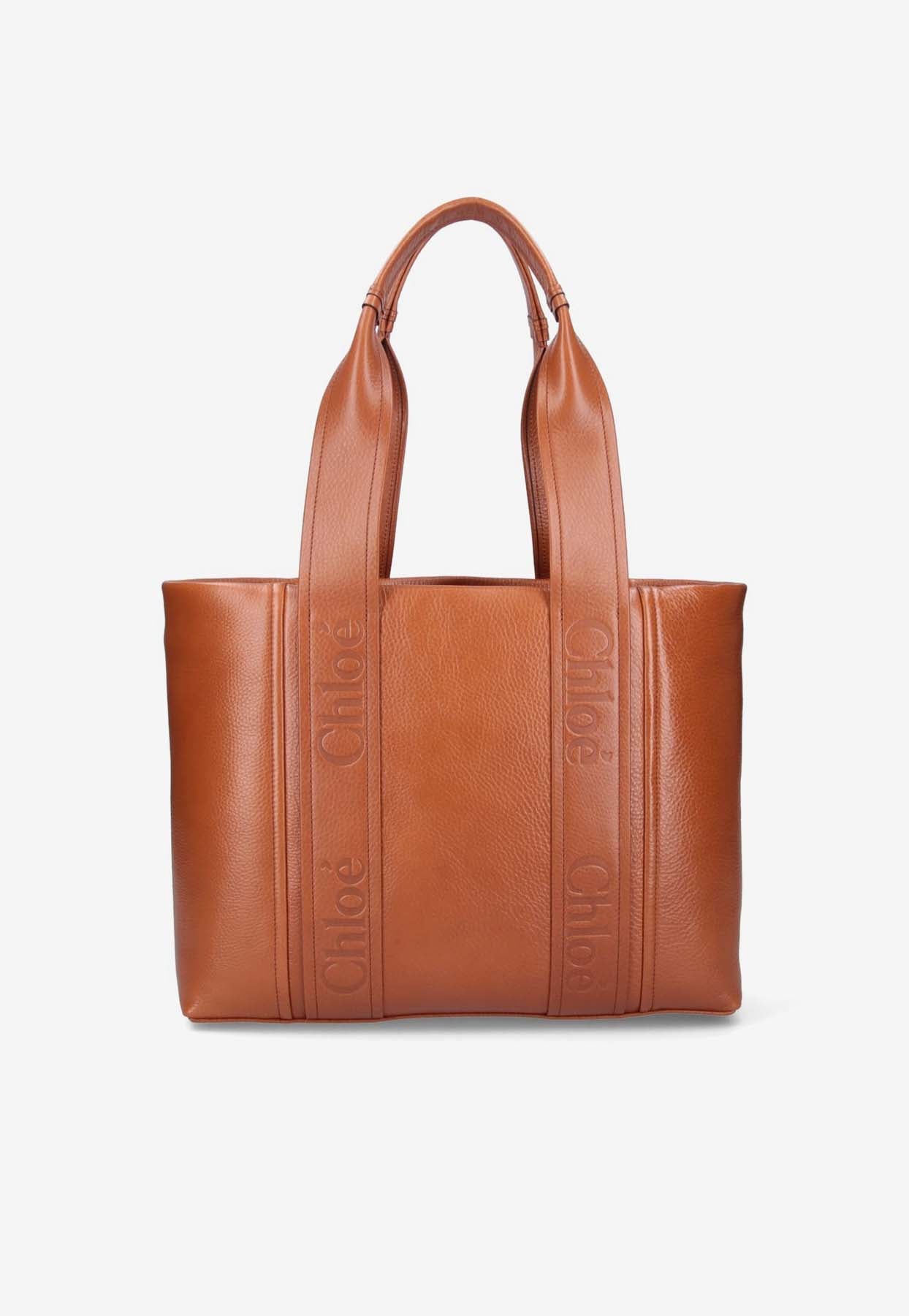 Moyen Woody en Cuir Cabas Bag