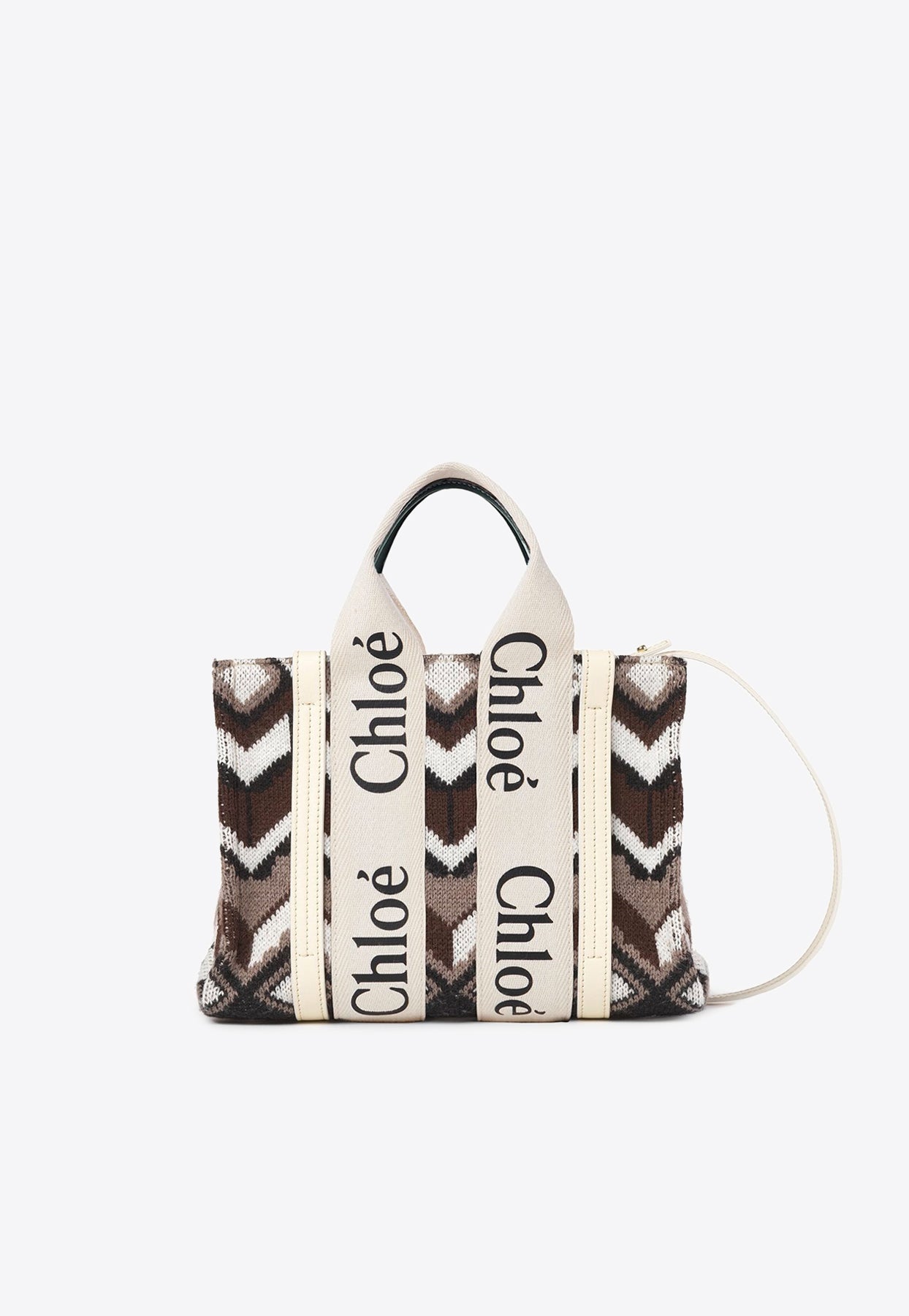 Petit Woody Chevron Knitted Cabas Bag
