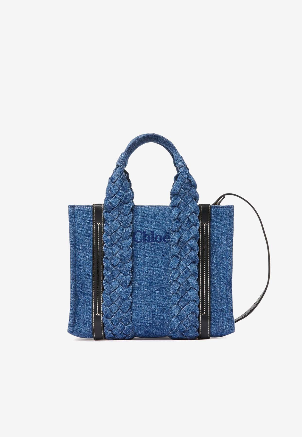 Petit Woody Denim Cabas Bag