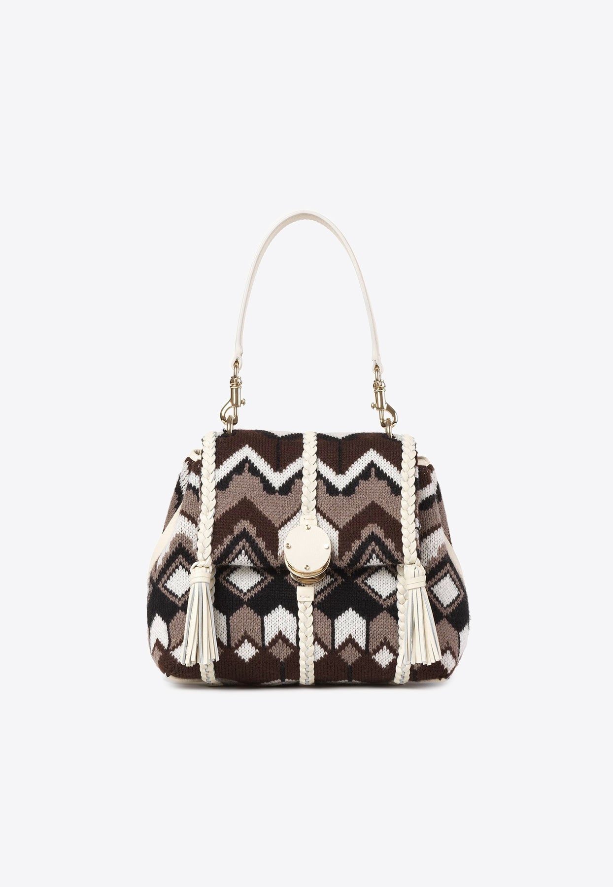 Petit Penelope Chevron Knitted Sac Porté Épaule