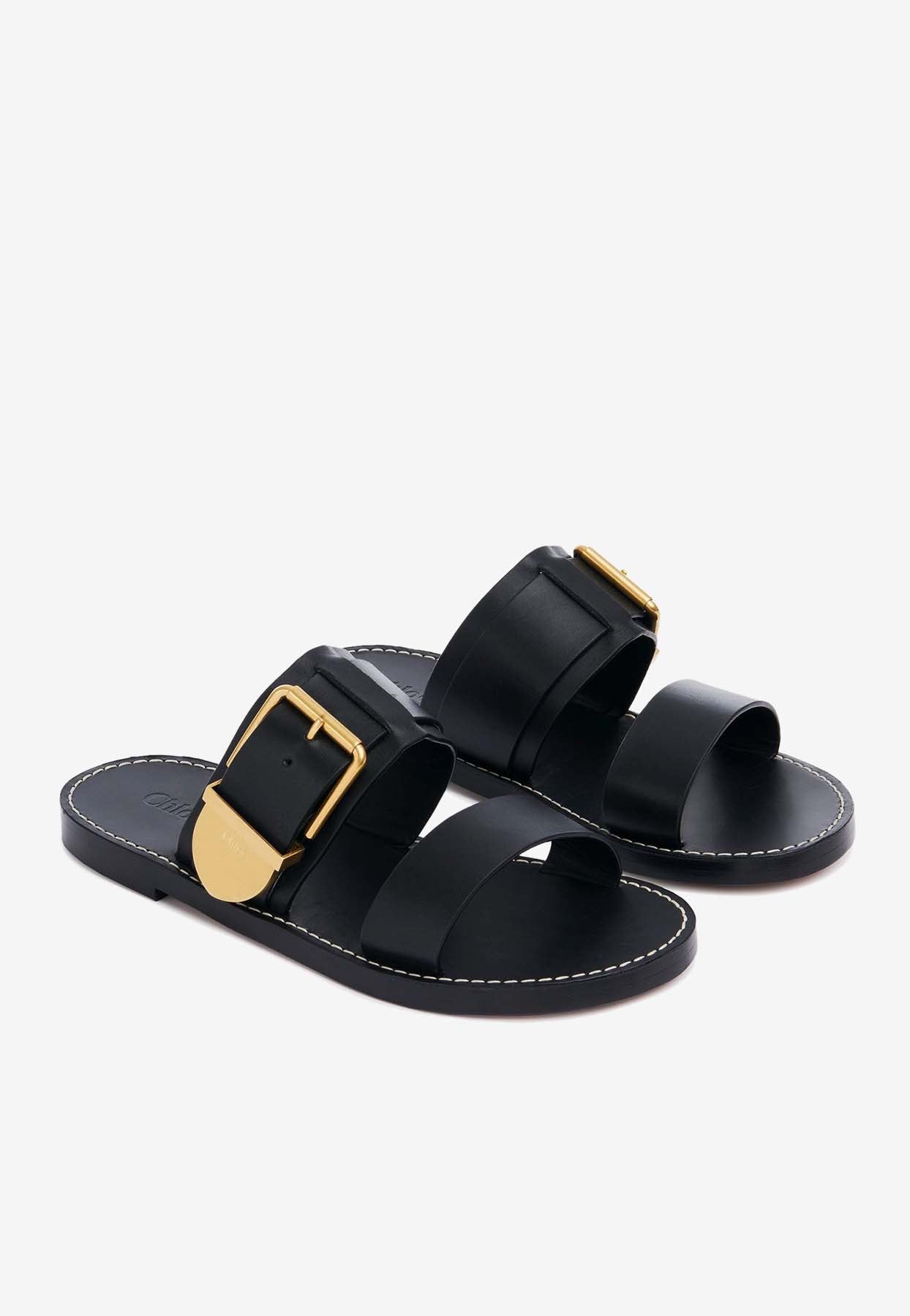 Rebecca en Cuir Slides