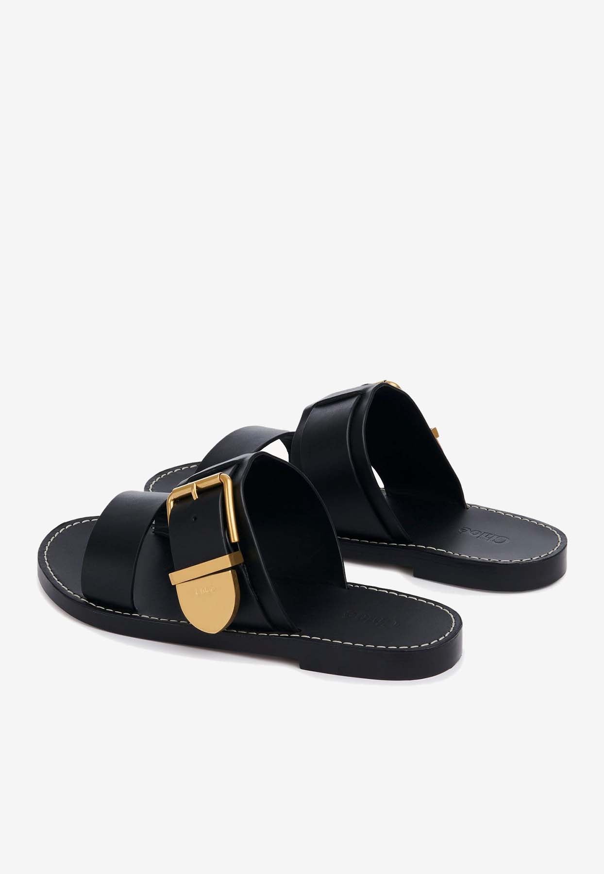 Rebecca en Cuir Slides