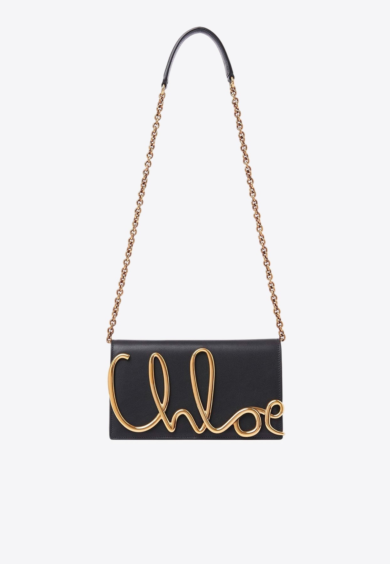 Iconique Logo Calf en Cuir Sac Porté Épaule