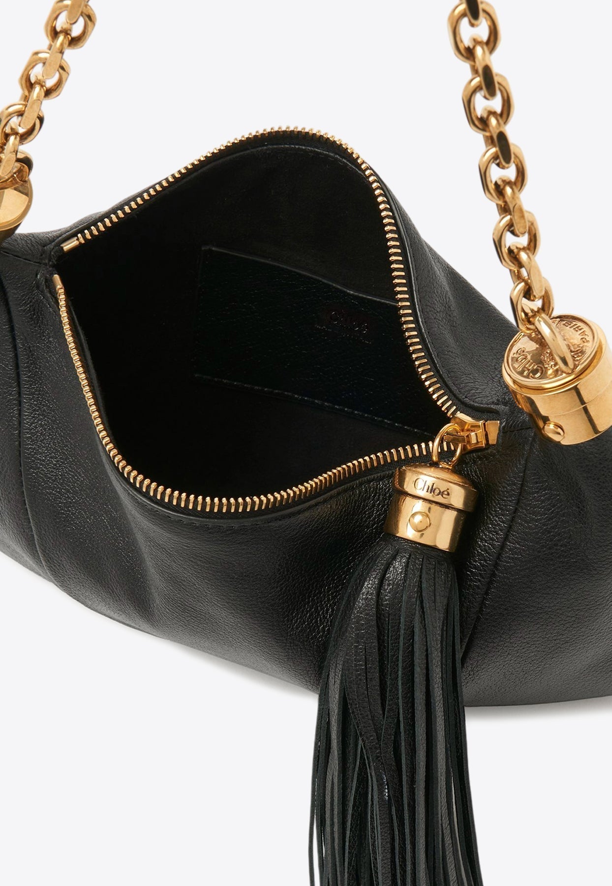 Petit Foulard Sac Hobo en Grained en Cuir