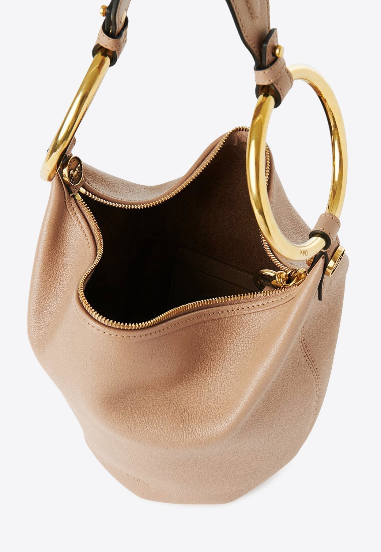 Petit Bracelet Sac Porté Épaule en Grained en Cuir