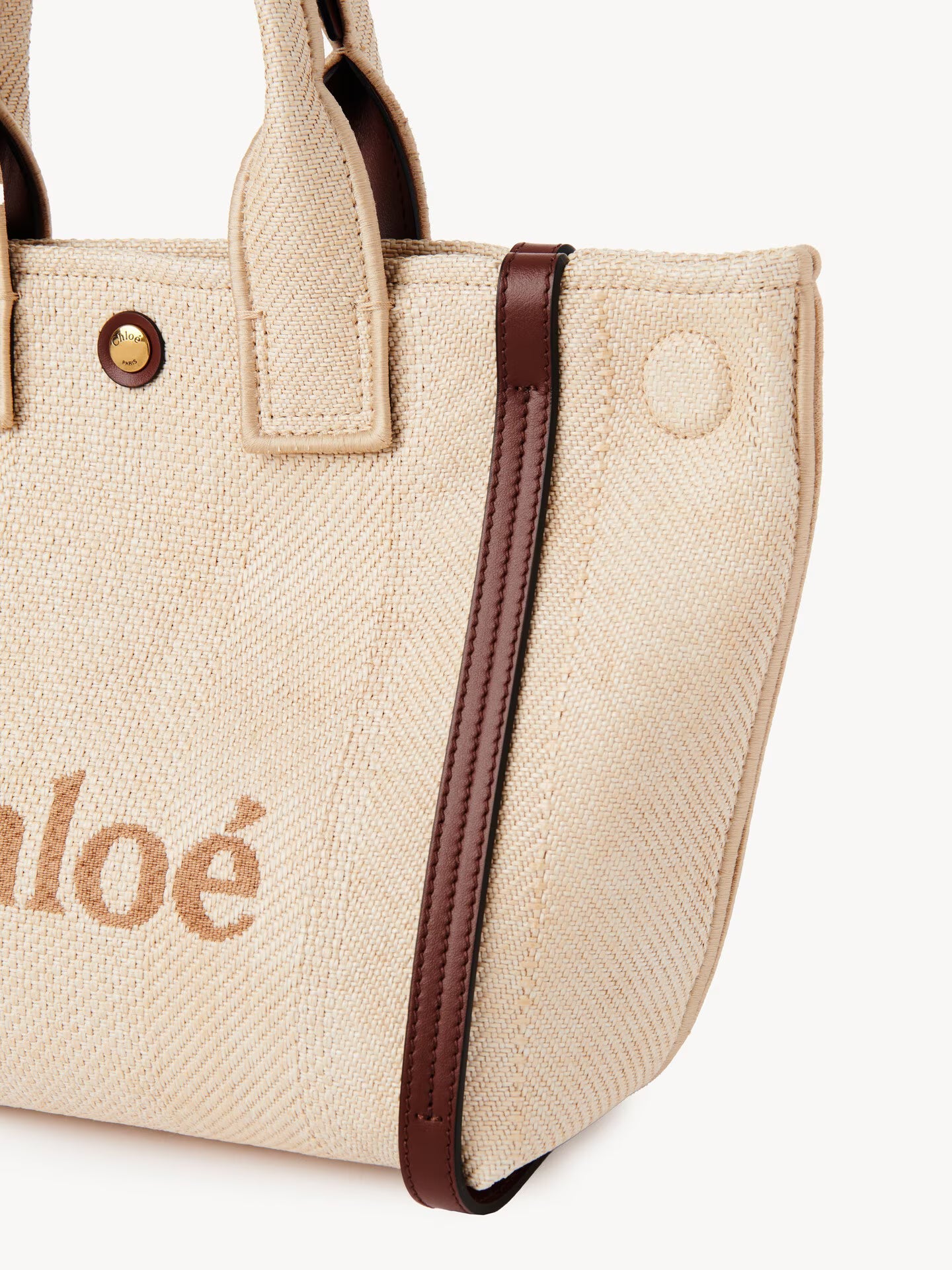 PETIT SAC CABAS CHLOÉ CARRY EN FIBRES EFFET RAPHIA