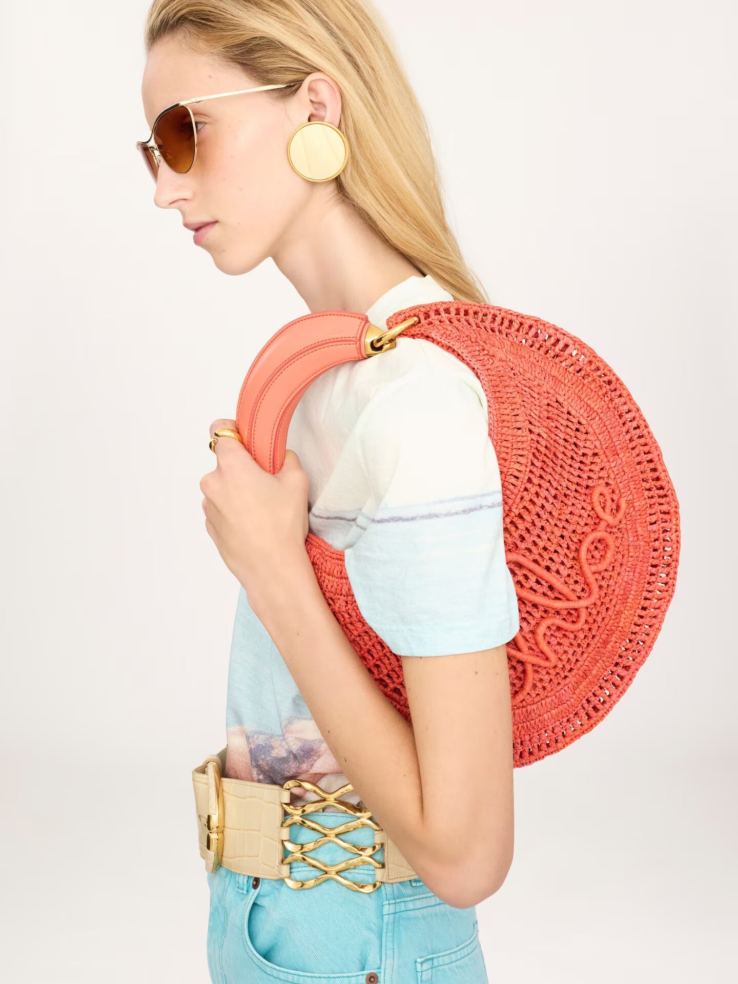 MINI SAC HOBO À BANDOULIÈRE SUMMER BANANA EN RAPHIA