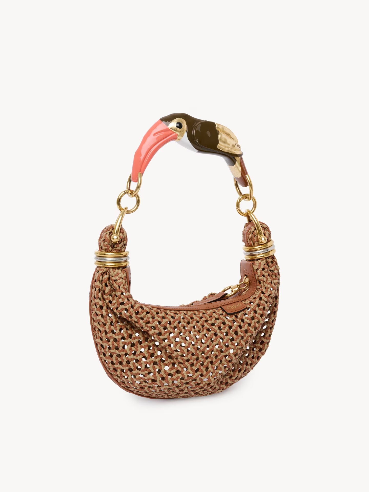 MINI SAC HOBO BRACELET BAG EN CUIR VELOURS À PERLES