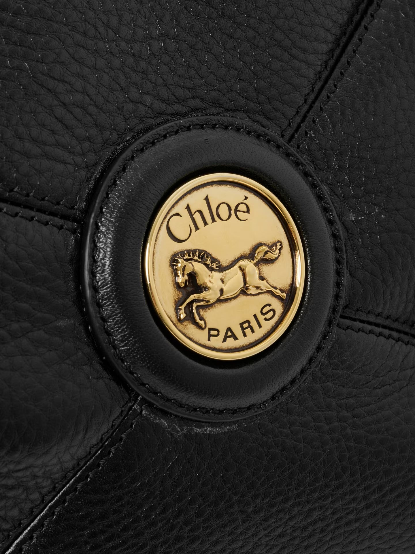 SAC CHLOÉ BALLOON EN CUIR GRAINÉ ET CUIR VELOURS