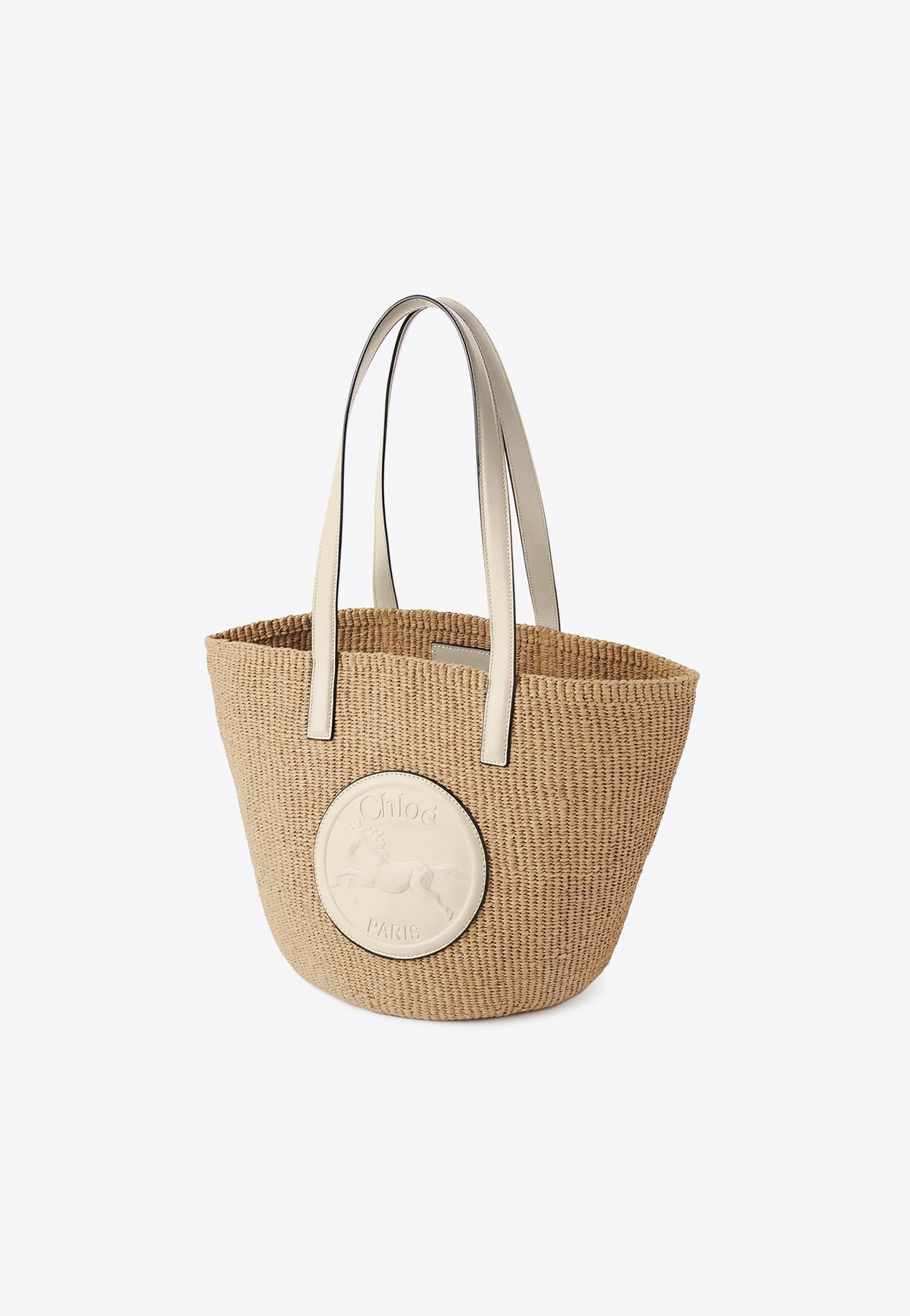 Grand Horse Medal Woven Basket Bag