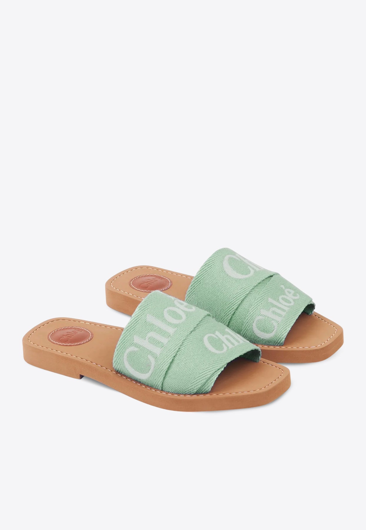 Woody Logo Embroidered Flat Slides