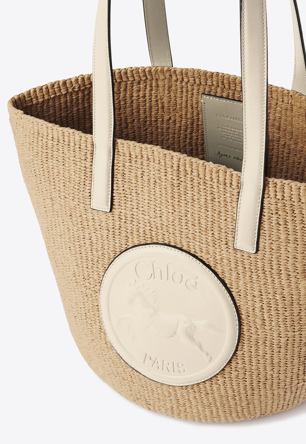 Grand Horse Medal Woven Basket Bag