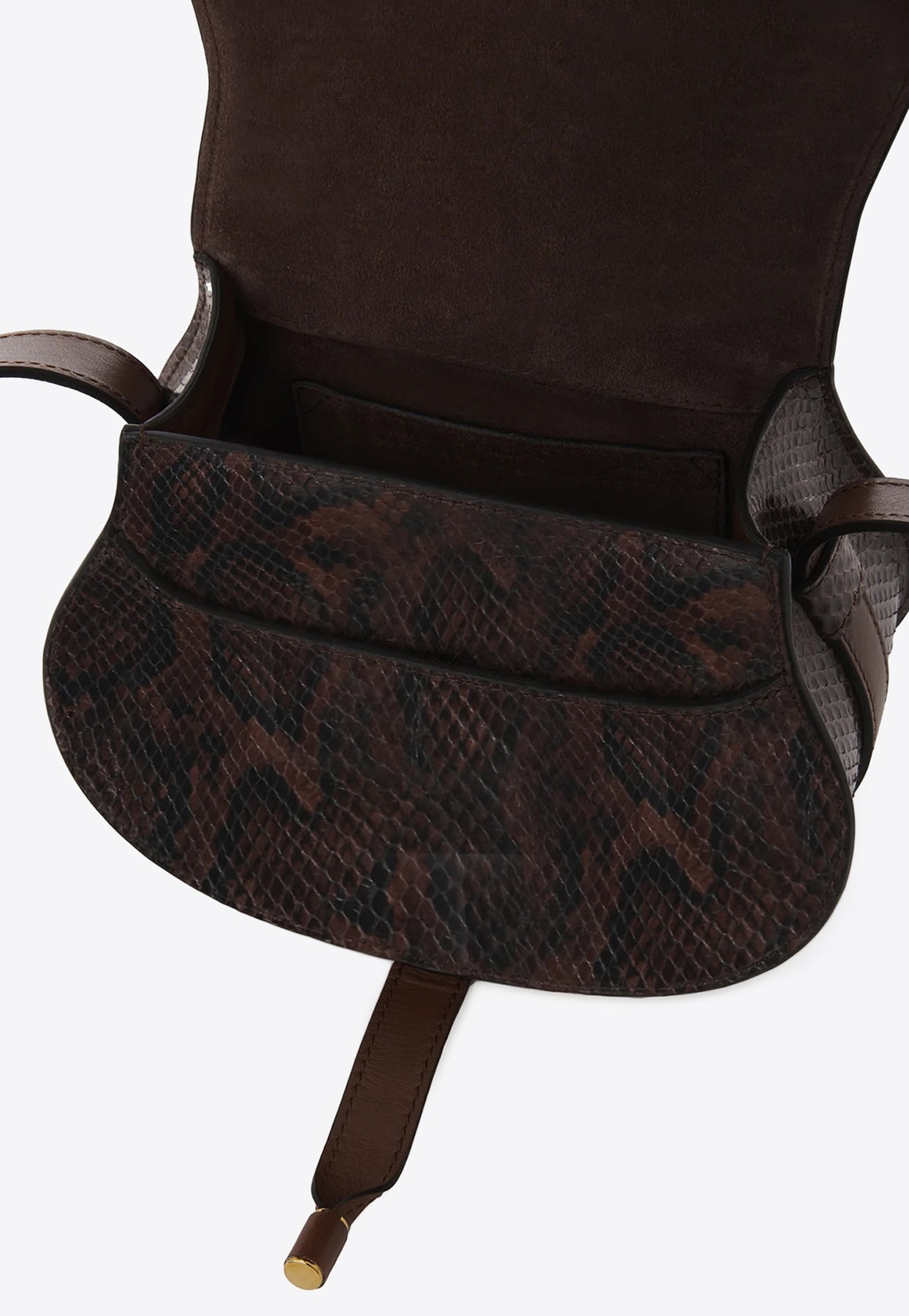 Petit Marcie Saddle Python-Gaufré Sac Bandoulière