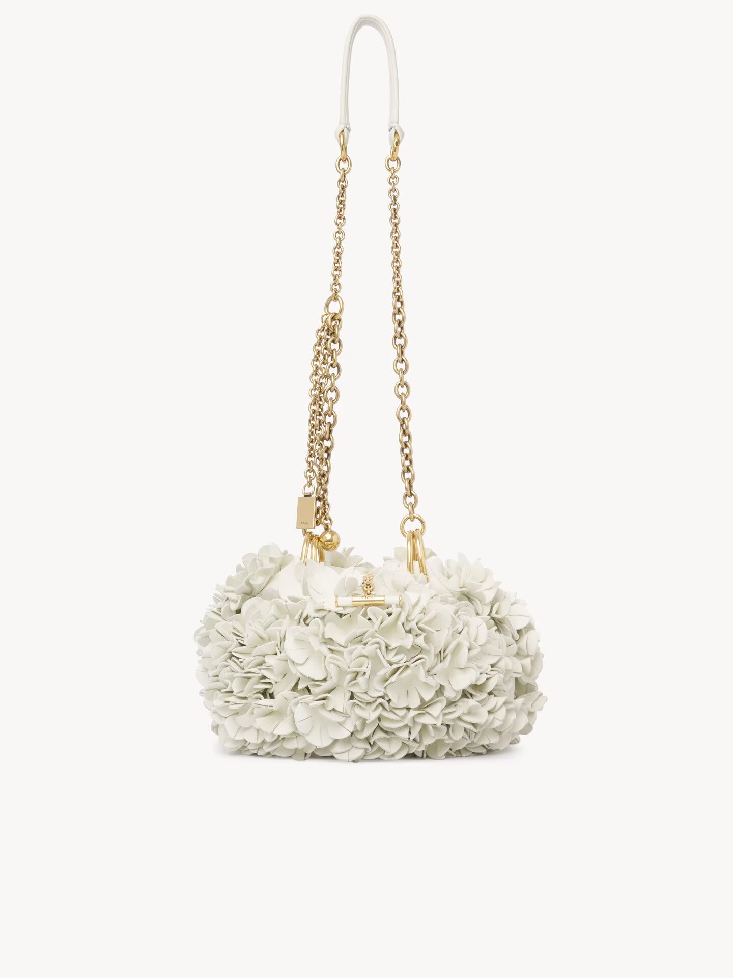 SAC CHAÎNE PORTÉ ÉPAULE CHLOÉ PLISSÉ EN CUIR FLORAL