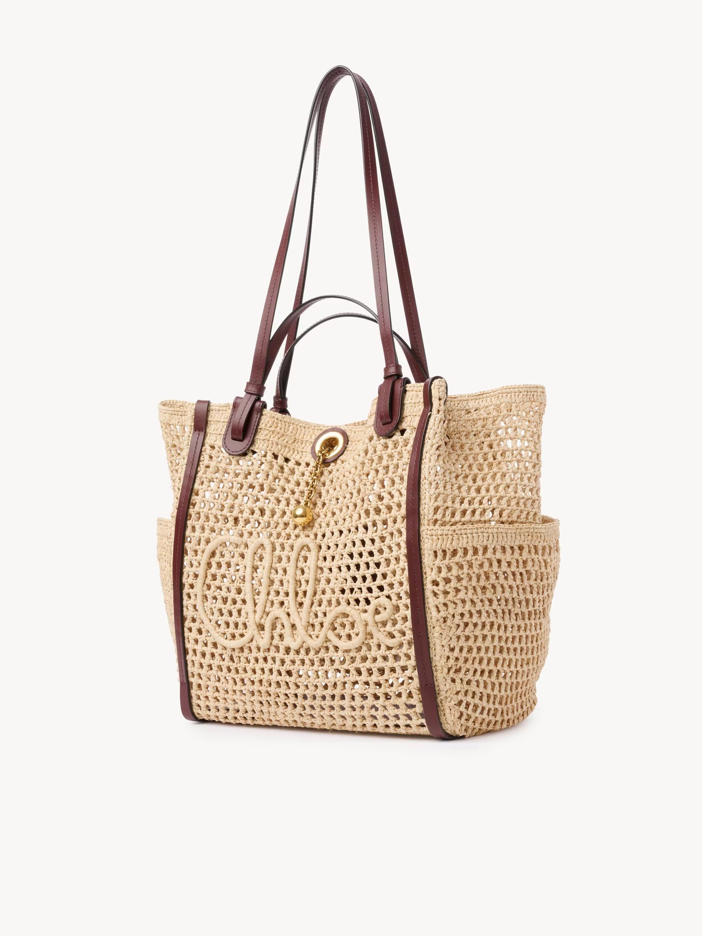 SAC DOUBLE PORTÉ CHLOÉ ICONIC EN RAPHIA