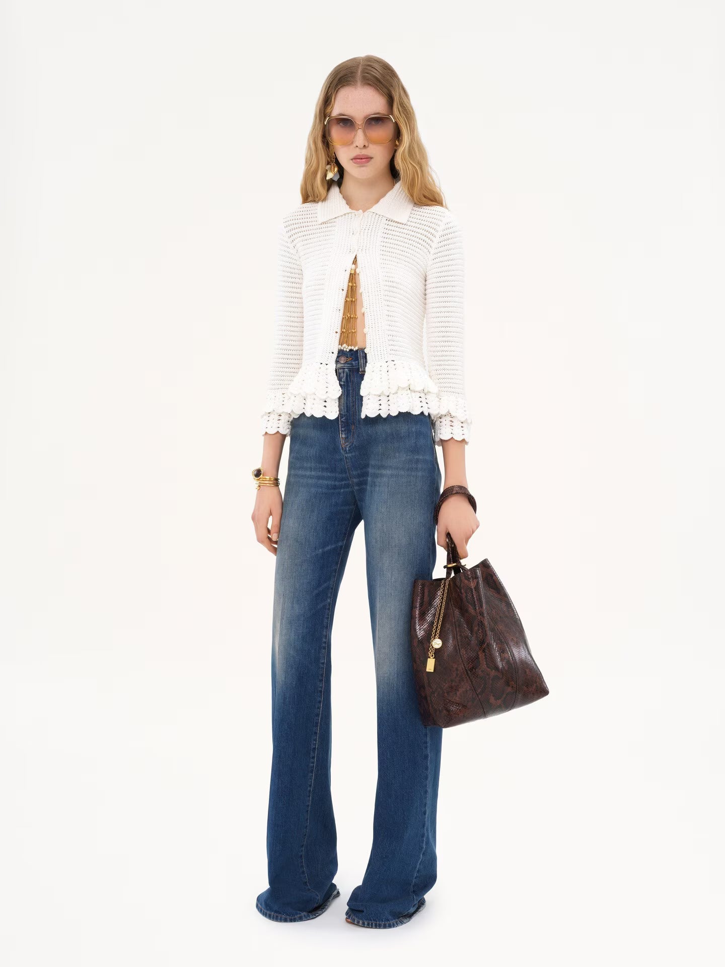 SAC CABAS CHLOÉ SPIN EN CUIR EFFET PYTHON