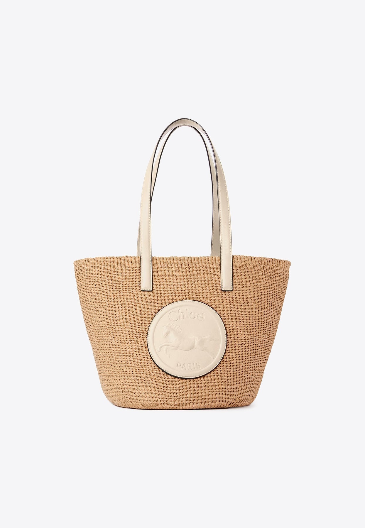 Grand Horse Medal Woven Basket Bag